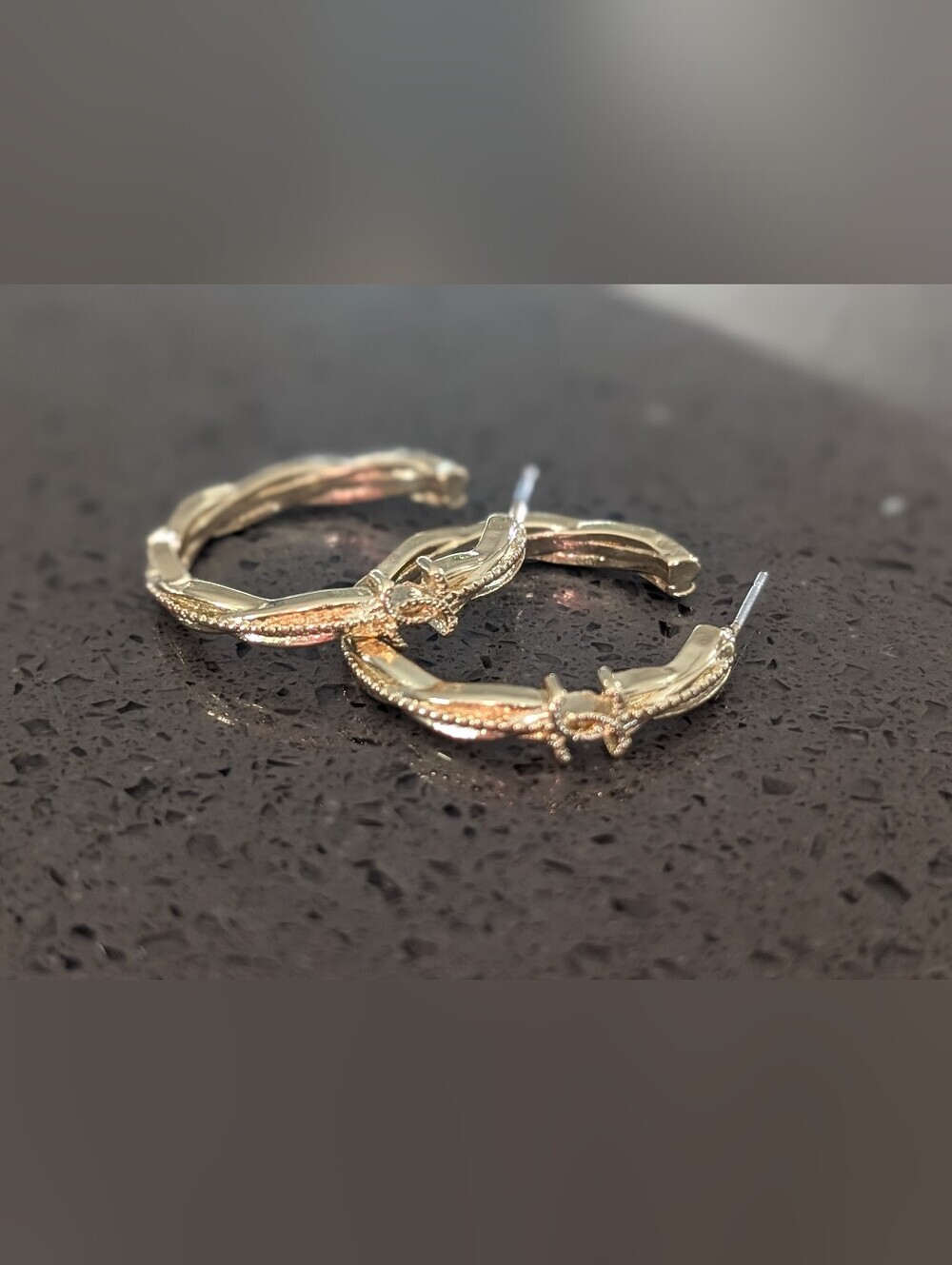 Gold-Tone CC Braided Hoop Earrings - Women's Fashion Jewelry Nwot
